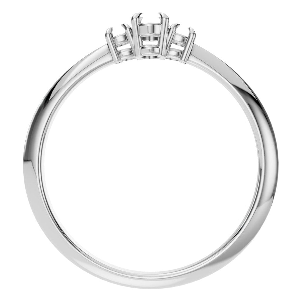 RI-4674 White Gold Ring UNSET - Top View