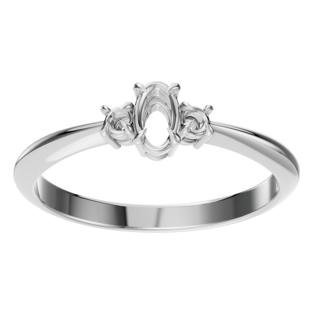 RI-4674 White Gold Ring UNSET - Front View