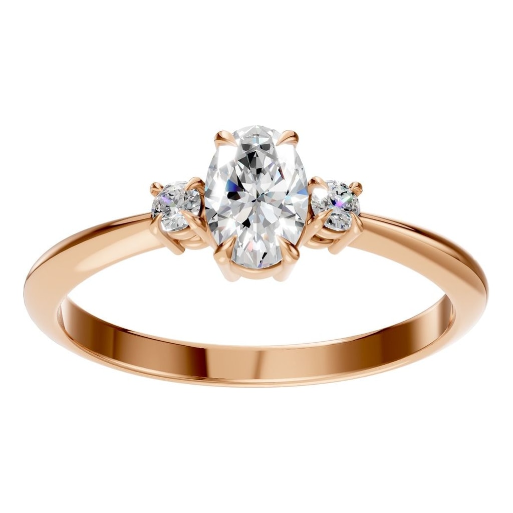 RI-4674 Rose Gold Ring SET - Front View
