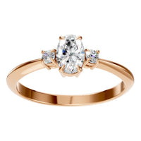 RI-4674 Rose Gold Ring SET - Front View