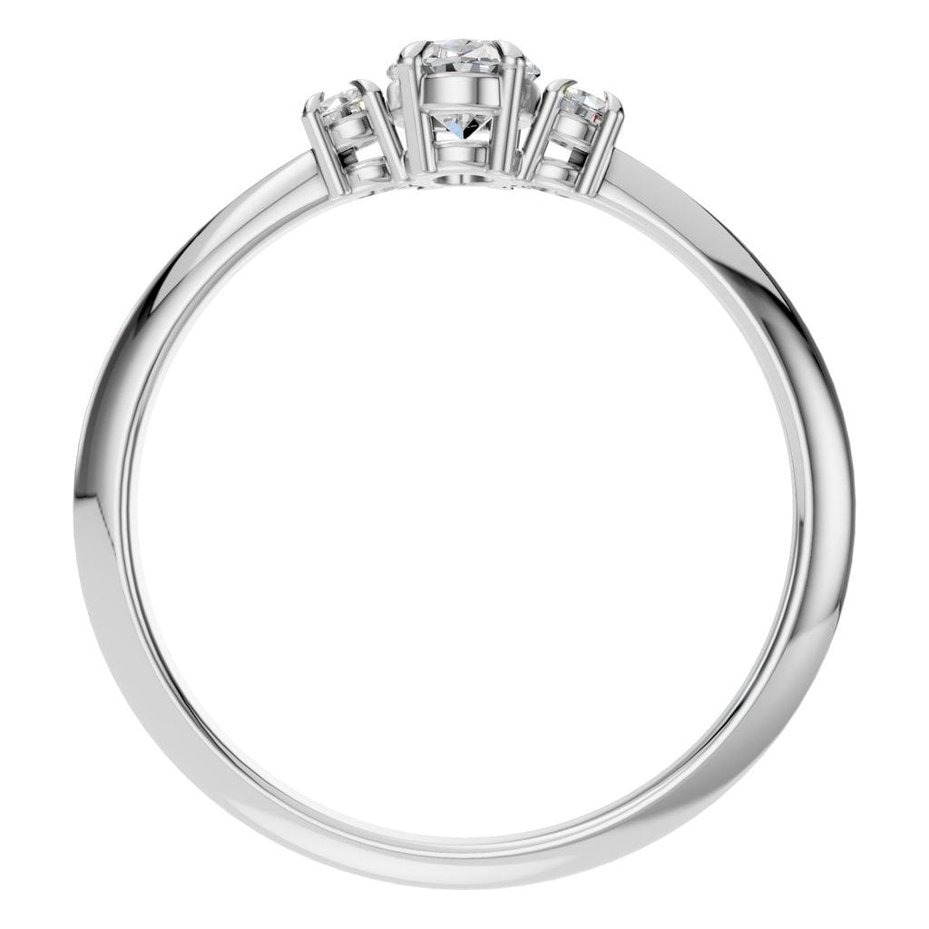 RI-4674 White Gold Ring SET - Top View