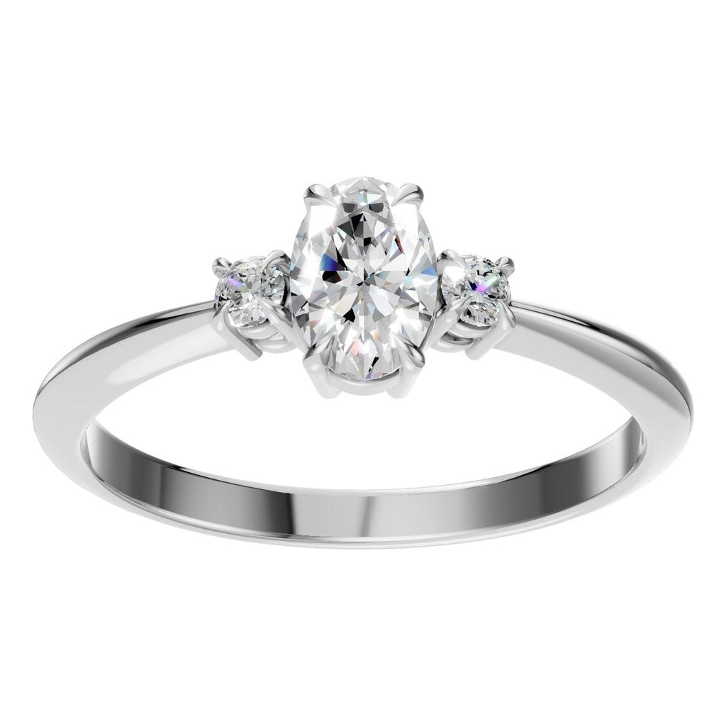 RI-4674 White Gold Ring SET - Front View