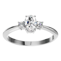 RI-4674 White Gold Ring SET - Front View
