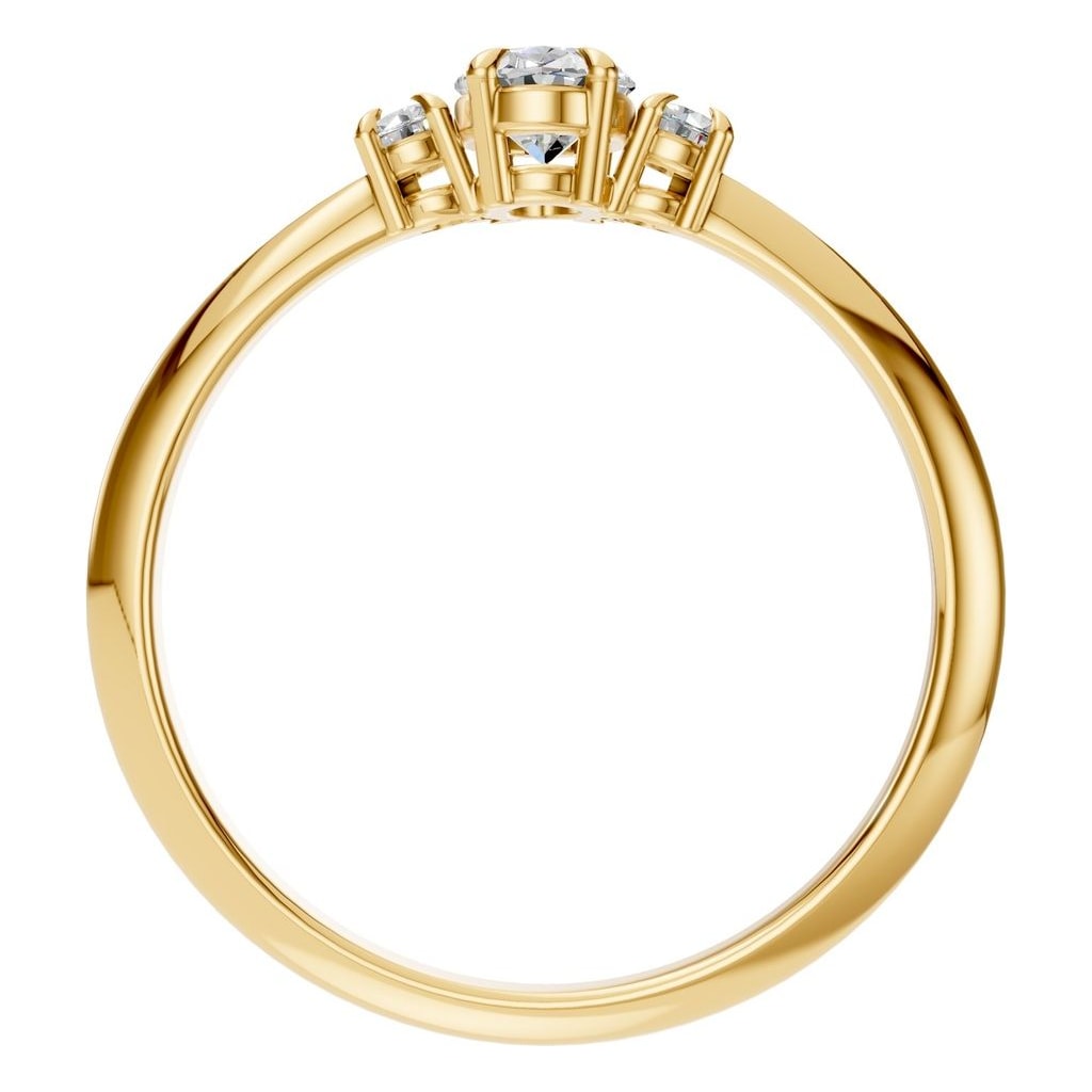 RI-4674 Yellow Gold Ring SET - Top View