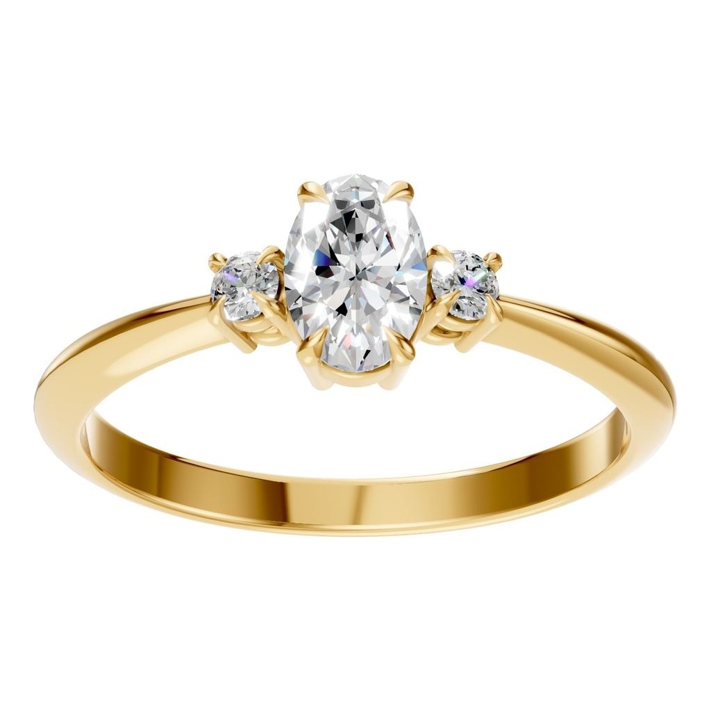 RI-4674 Yellow Gold Ring SET - Front View