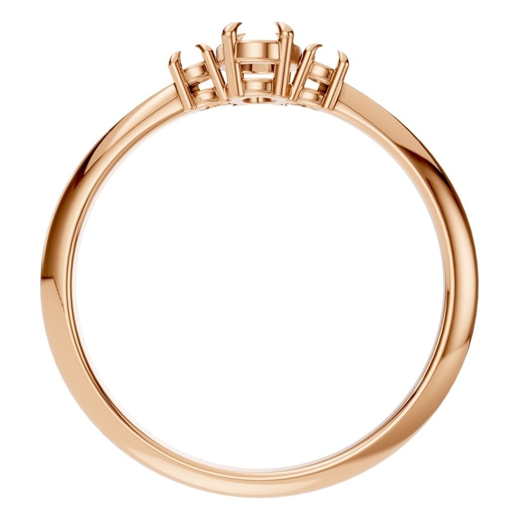 RI-4674 Rose Gold Ring UNSET - Top View