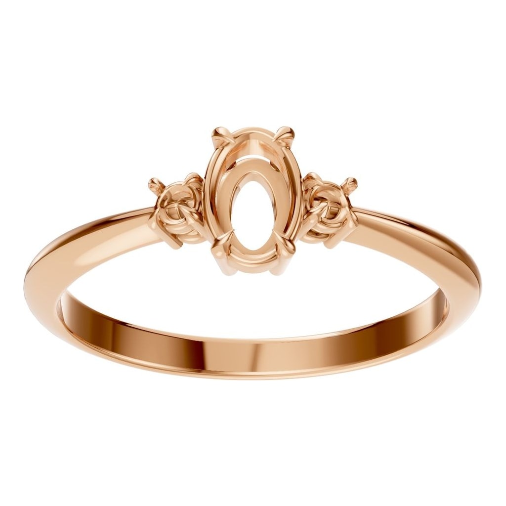 RI-4674 Rose Gold Ring UNSET - Front View