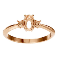 RI-4674 Rose Gold Ring UNSET - Front View