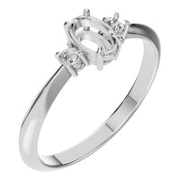 RI-4674 White Gold Ring UNSET - Main View