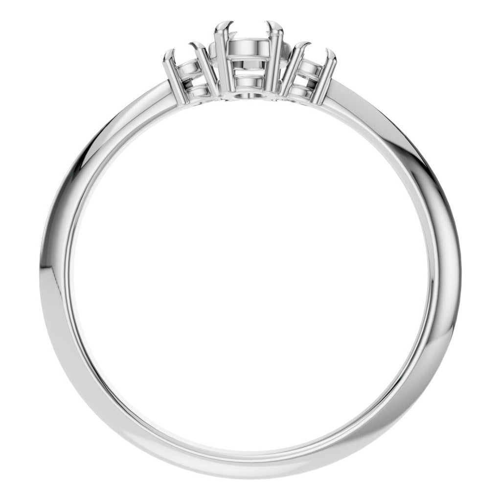 RI-4674 White Gold Ring UNSET - Top View