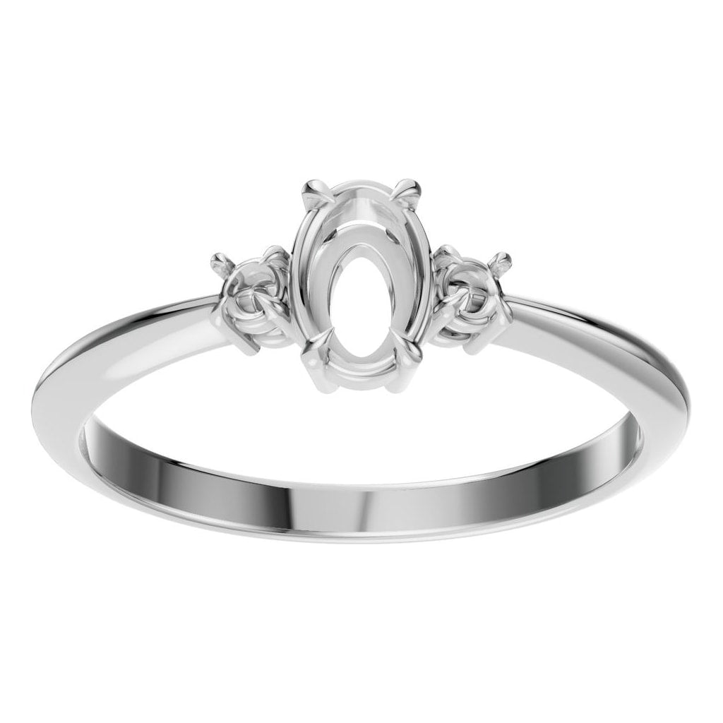 RI-4674 White Gold Ring UNSET - Front View