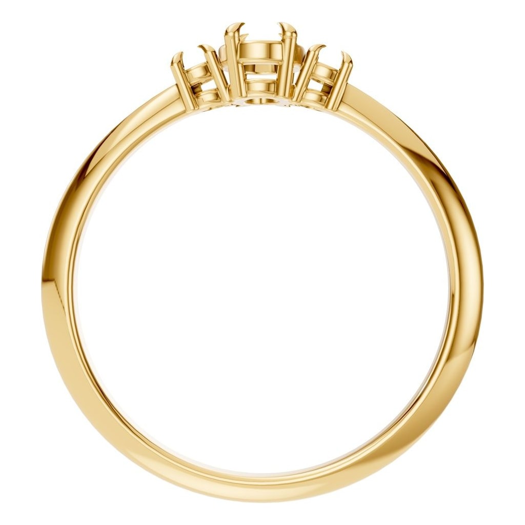 RI-4674 Yellow Gold Ring UNSET - Top View