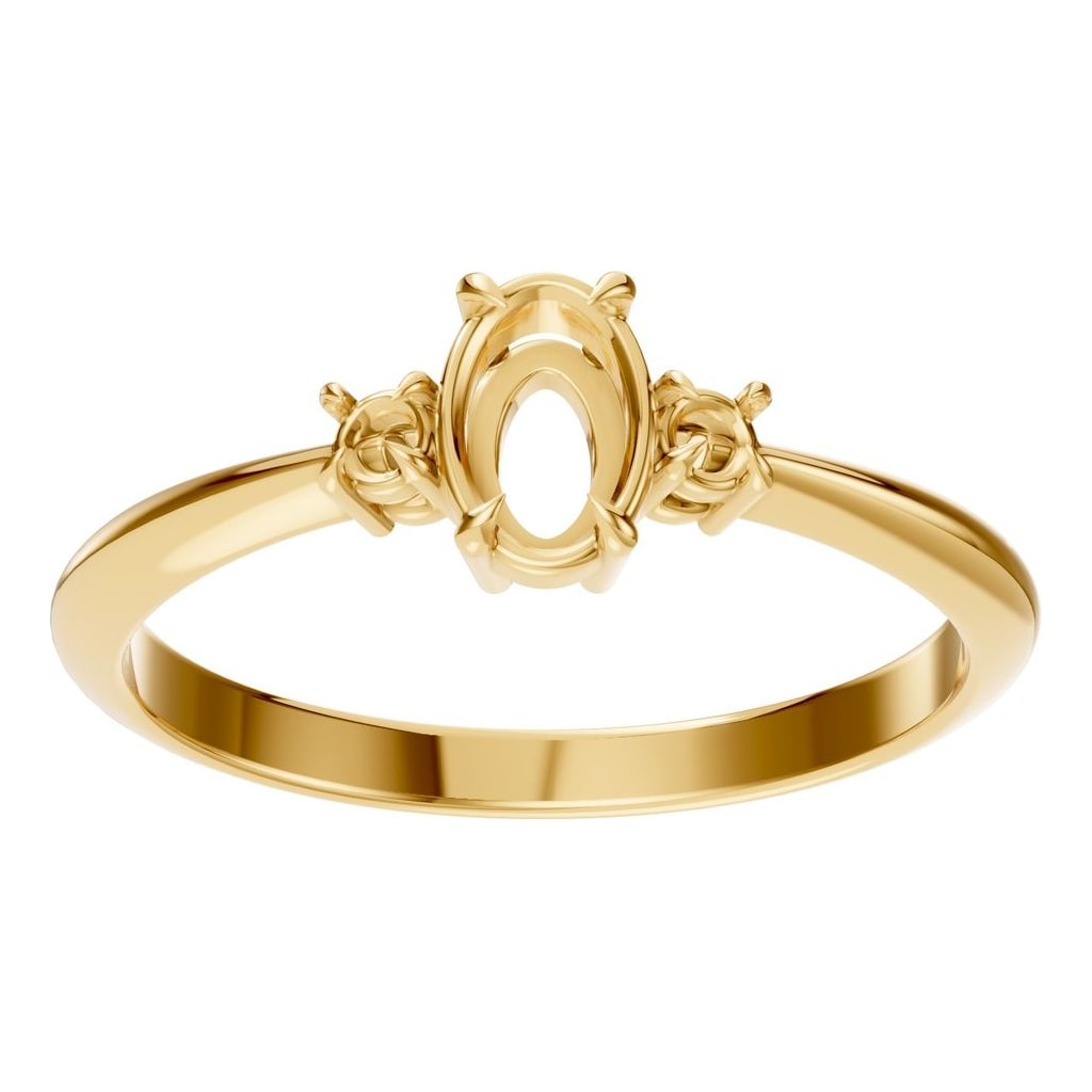 RI-4674 Yellow Gold Ring UNSET - Front View