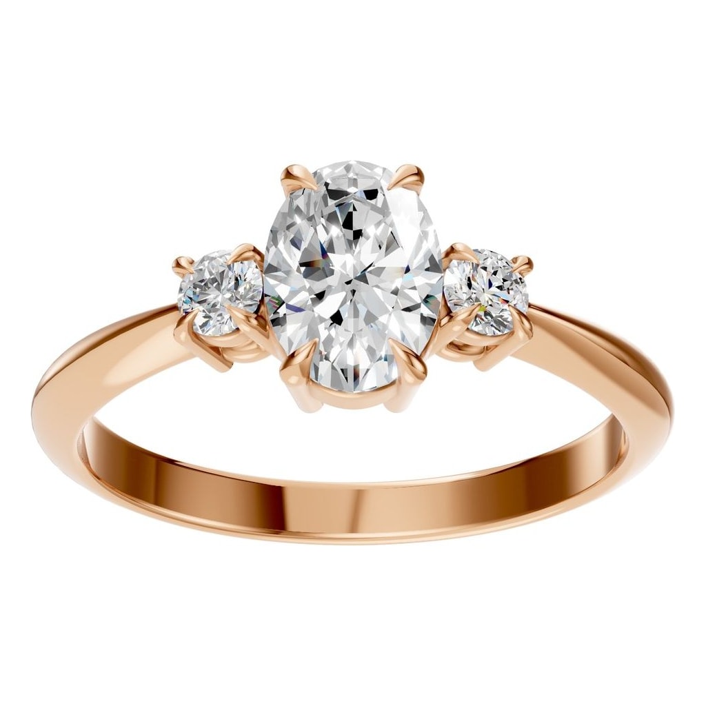 RI-4674 Rose Gold Ring SET - Front View