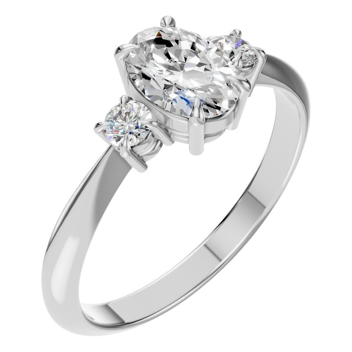 Three Stone Ring Mounting - Oval 7x5mm