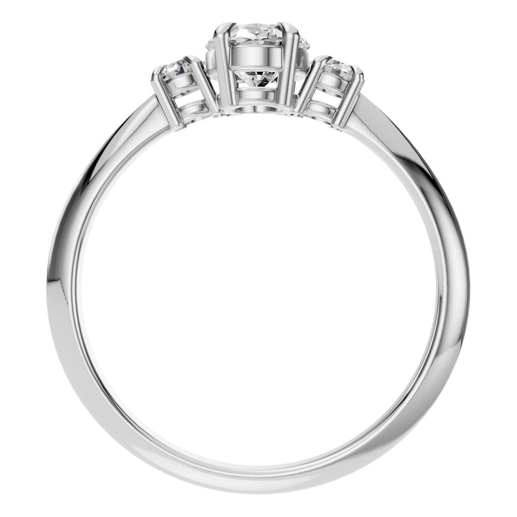 RI-4674 White Gold Ring SET - Top View
