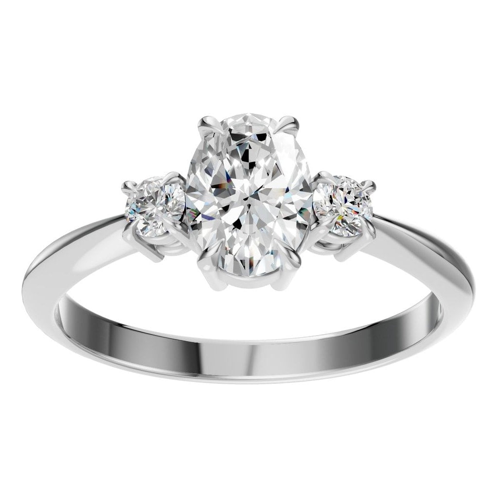 RI-4674 White Gold Ring SET - Front View