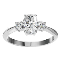 RI-4674 White Gold Ring SET - Front View