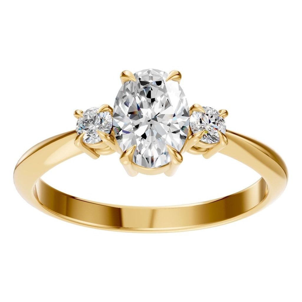 RI-4674 Yellow Gold Ring SET - Front View