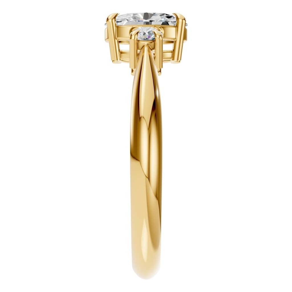 RI-4674 Yellow Gold Ring SET - Side View