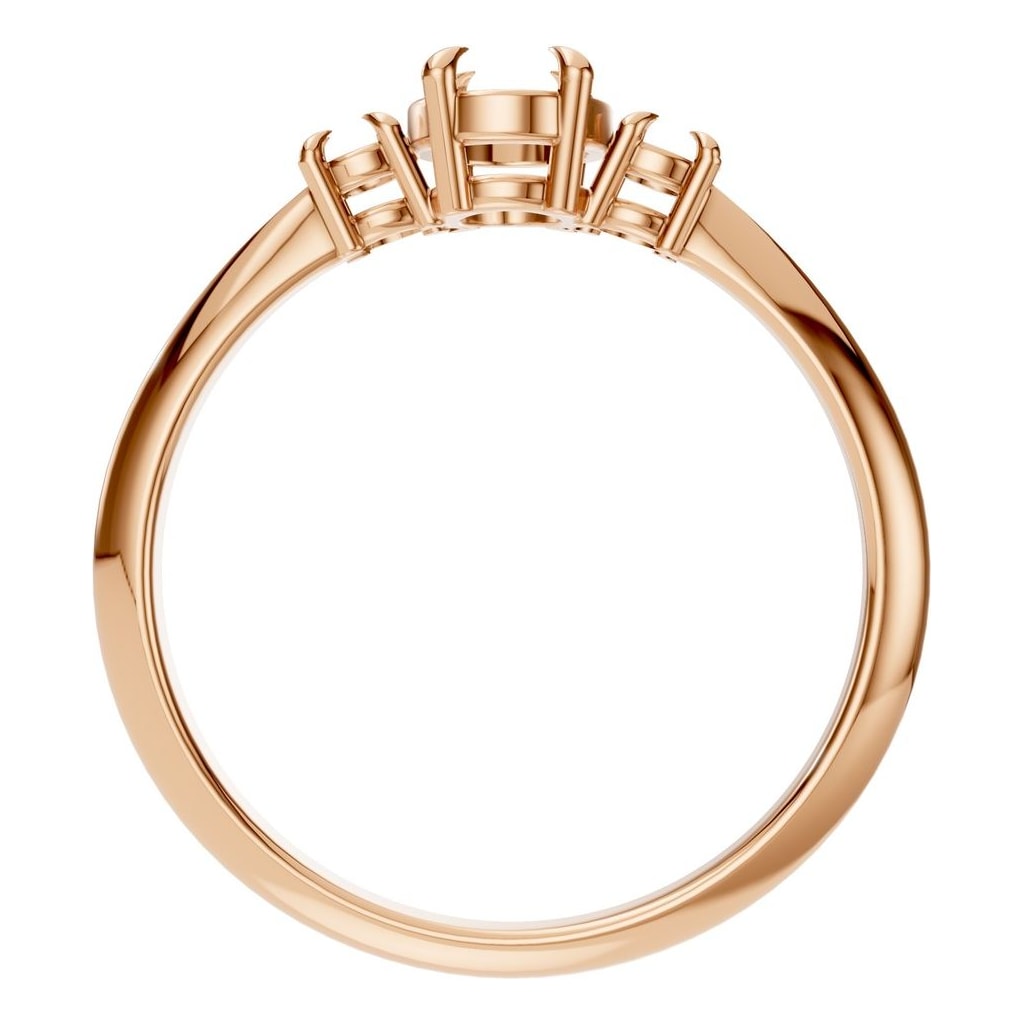 RI-4674 Rose Gold Ring UNSET - Top View