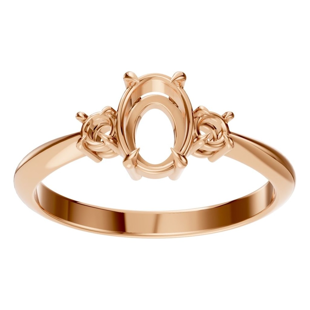 RI-4674 Rose Gold Ring UNSET - Front View