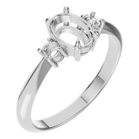 RI-4674 White Gold Ring UNSET - Main View