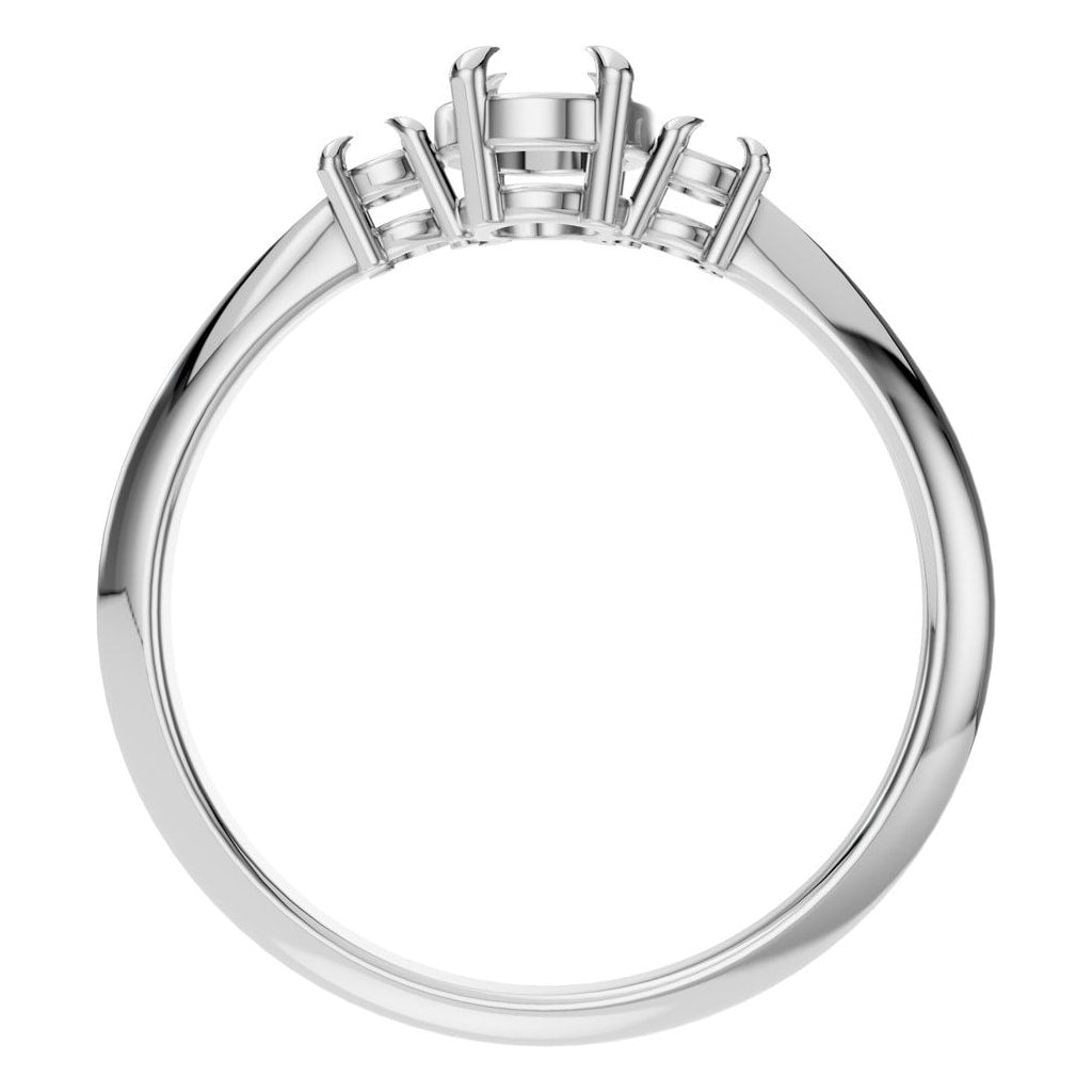 RI-4674 White Gold Ring UNSET - Top View