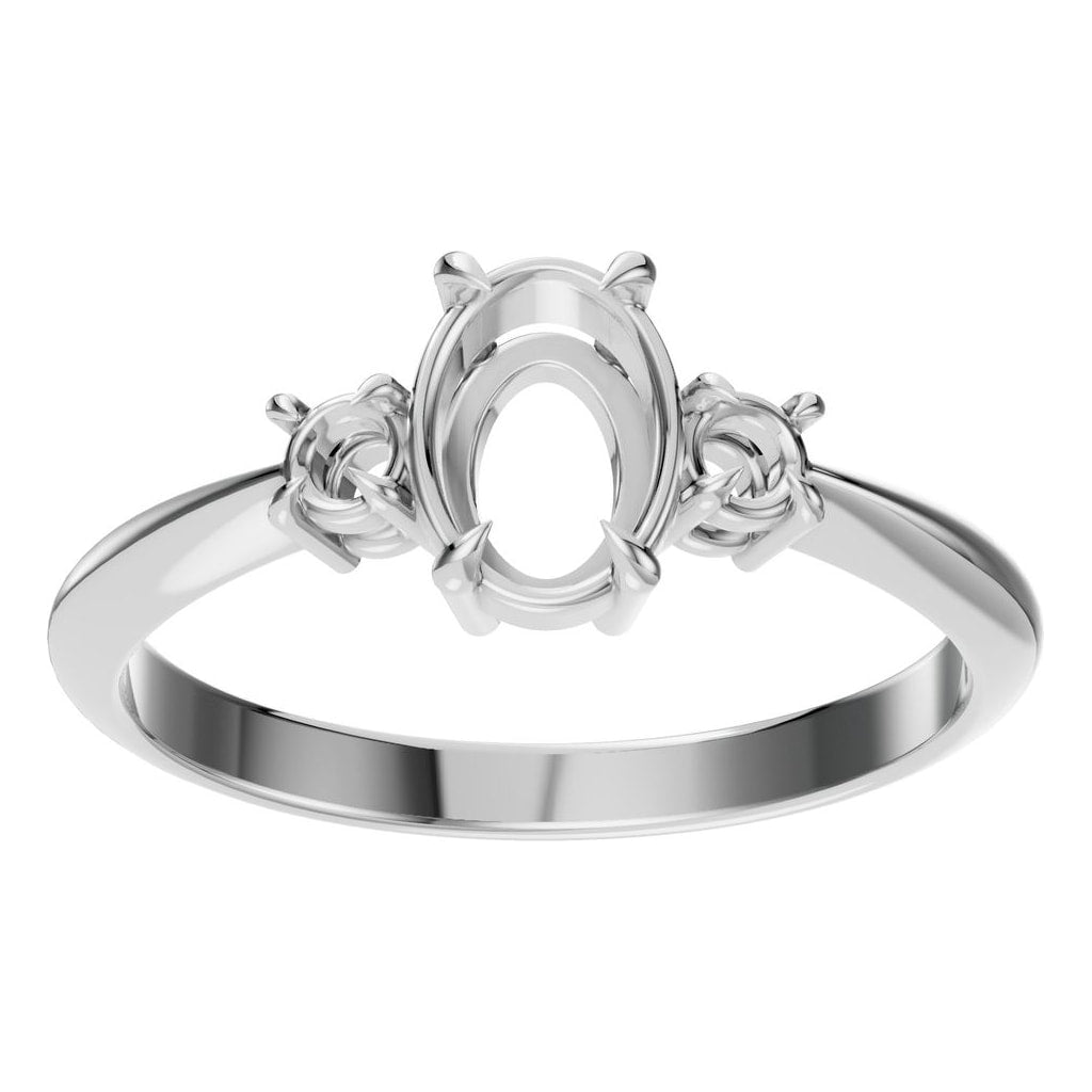 RI-4674 White Gold Ring UNSET - Front View