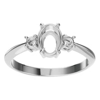 RI-4674 White Gold Ring UNSET - Front View