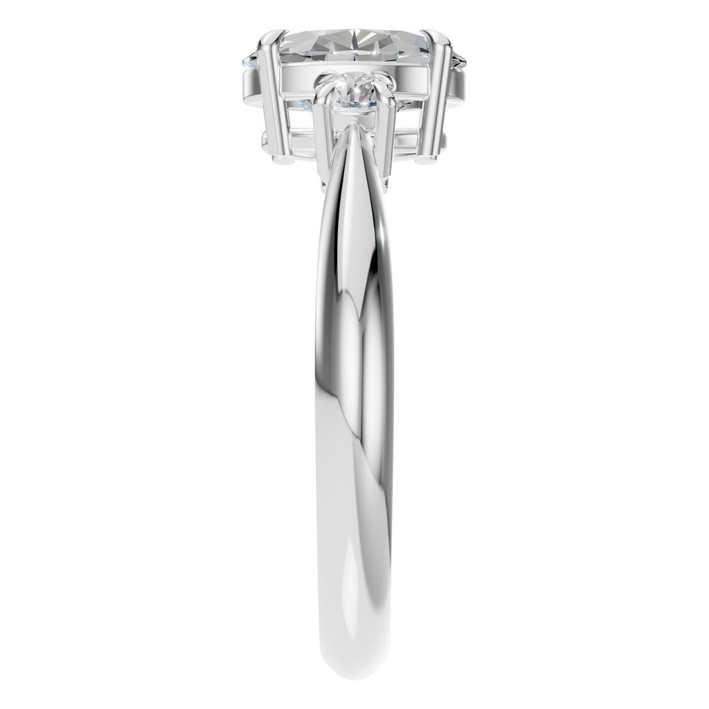 RI-4674 White Gold Ring SET - Side View
