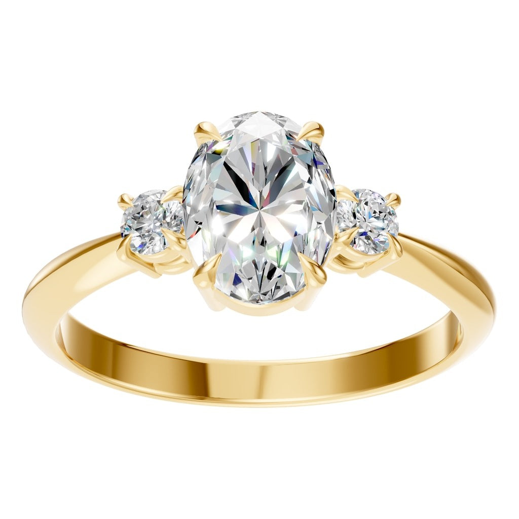 RI-4674 Yellow Gold Ring SET - Front View