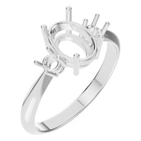 RI-4674 White Gold Ring UNSET - Main View