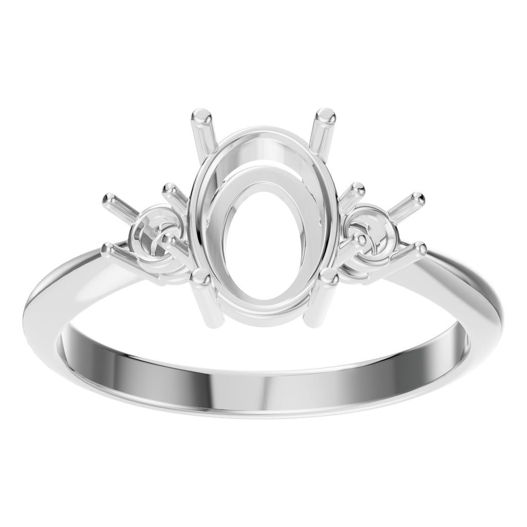 RI-4674 White Gold Ring UNSET - Front View