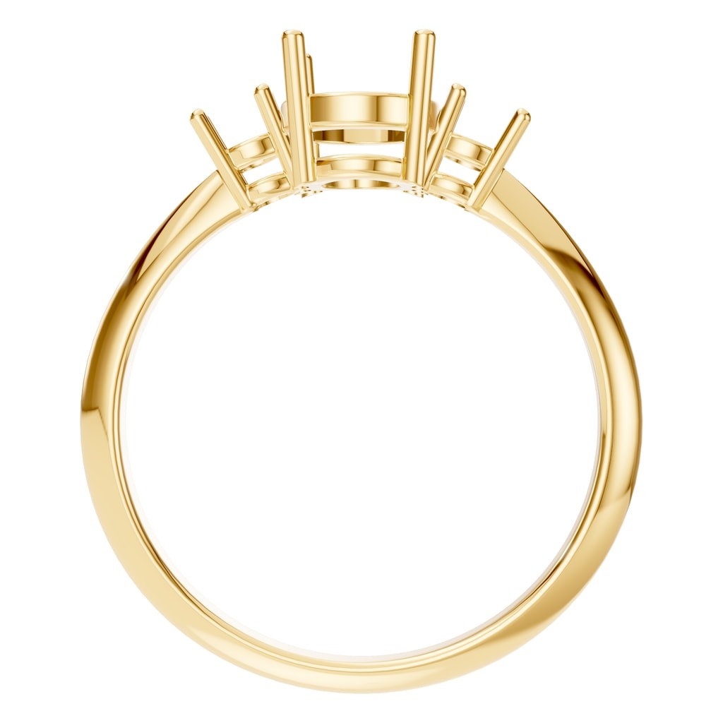RI-4674 Yellow Gold Ring UNSET - Top View