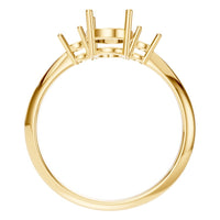 RI-4674 Yellow Gold Ring UNSET - Top View