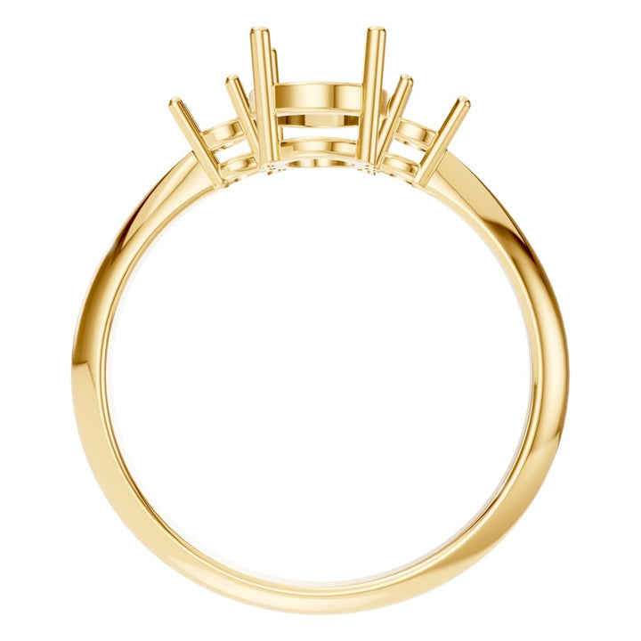 Three Stone Ring Mounting - Oval 7.7x5.7mm