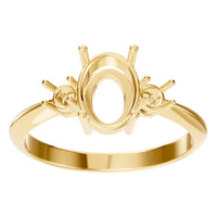 RI-4674 Yellow Gold Ring UNSET - Front View