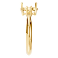 RI-4674 Yellow Gold Ring UNSET - Side View