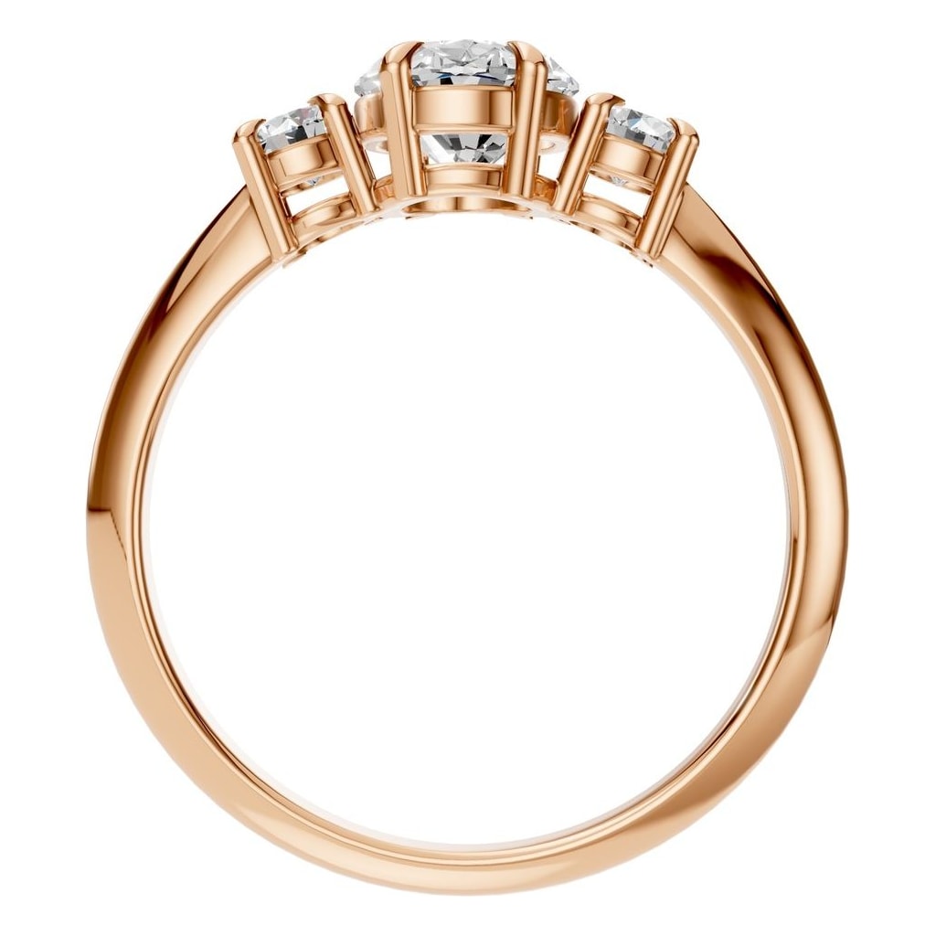 RI-4674 Rose Gold Ring SET - Top View