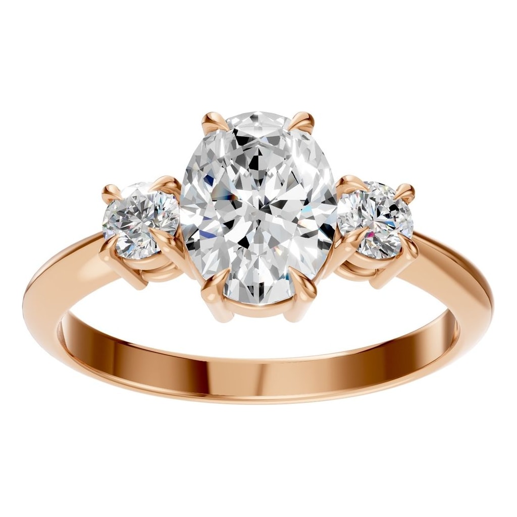 RI-4674 Rose Gold Ring SET - Front View