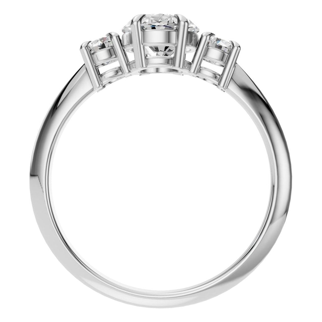 RI-4674 White Gold Ring SET - Top View