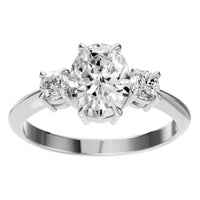 RI-4674 White Gold Ring SET - Front View
