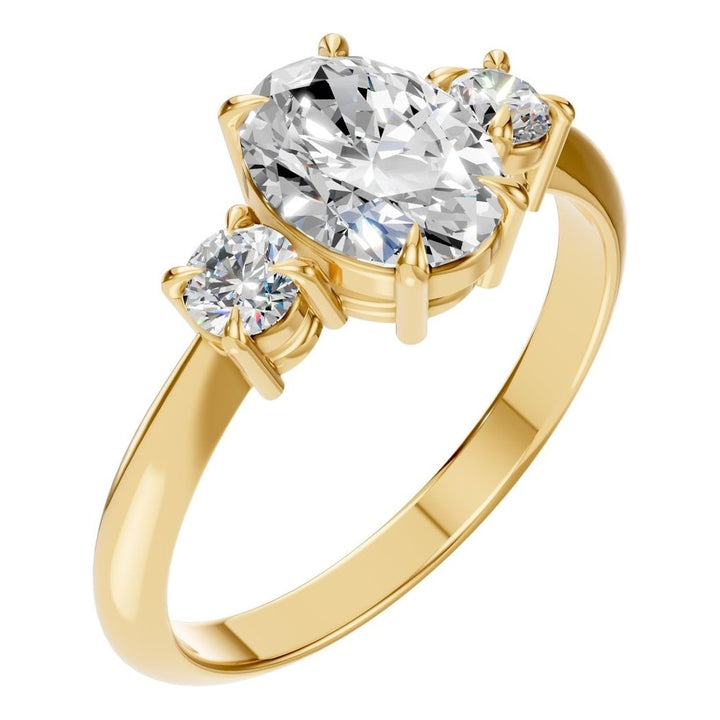 Three Stone Ring Mounting - Oval 8x6mm