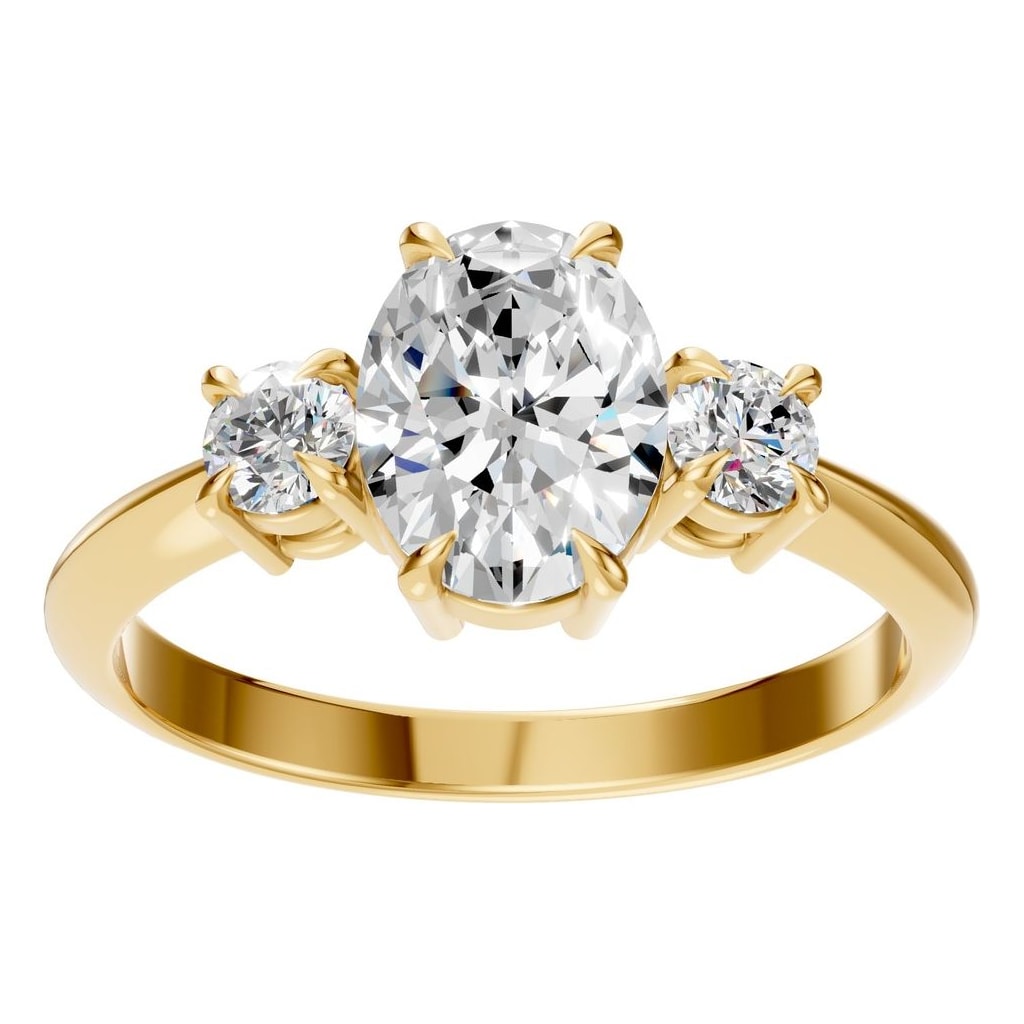 RI-4674 Yellow Gold Ring SET - Front View