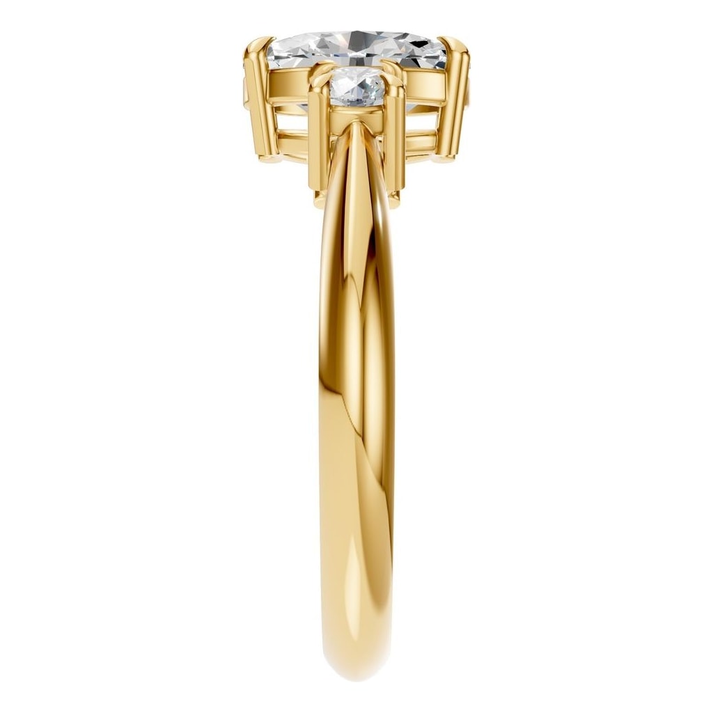 RI-4674 Yellow Gold Ring SET - Side View