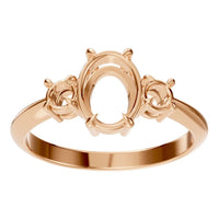 RI-4674 Rose Gold Ring UNSET - Front View