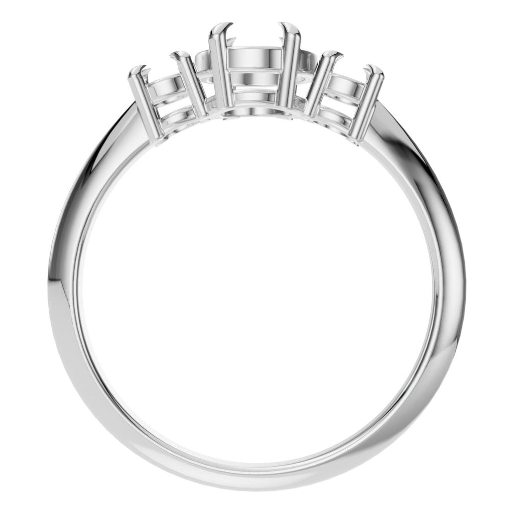 RI-4674 White Gold Ring UNSET - Top View