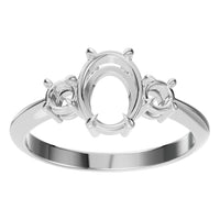 RI-4674 White Gold Ring UNSET - Front View