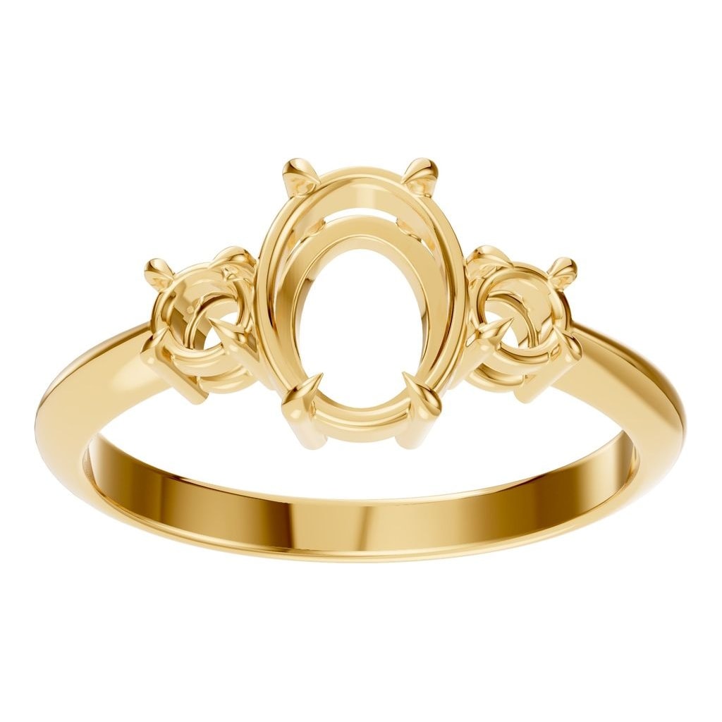 RI-4674 Yellow Gold Ring UNSET - Front View